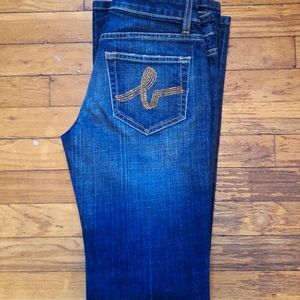 Woman's Bebe Low Rise Bootcut Embellished Jeans Size 27